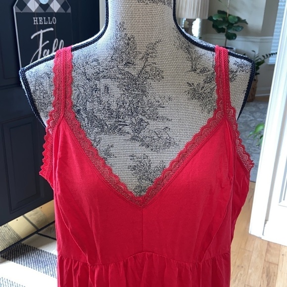 Lace Trim Maxi Sleep
Dress - red - Picture 5 of 6